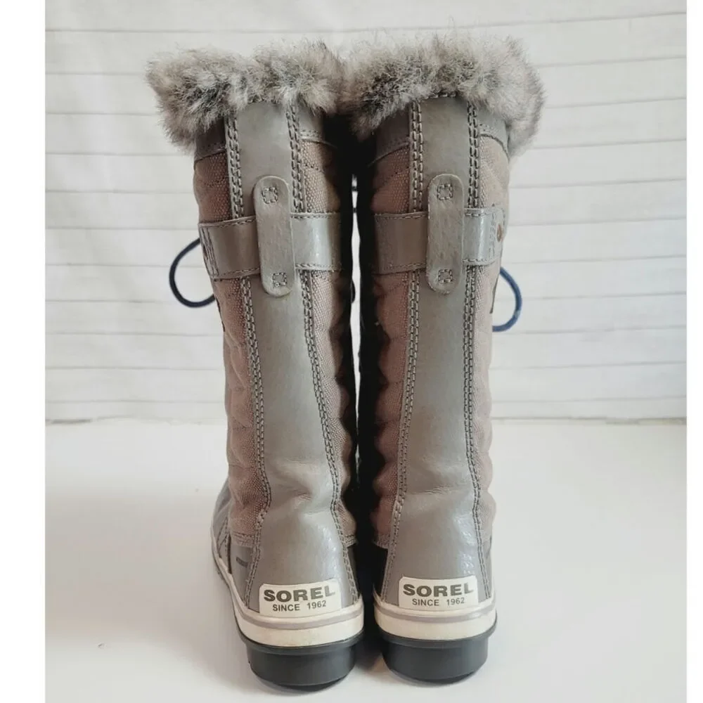 SOREL Tofino II Faux Fur Lined Waterproof Lace Up Snow Boot in Kettledust, sz 9